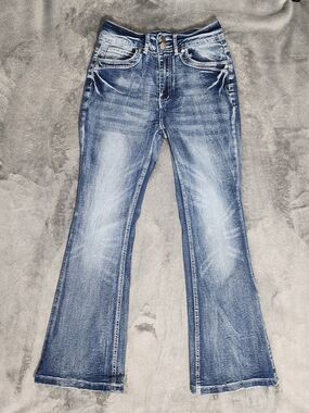 Women's Washed Blue Flare Jeans - Stylish Wide Leg